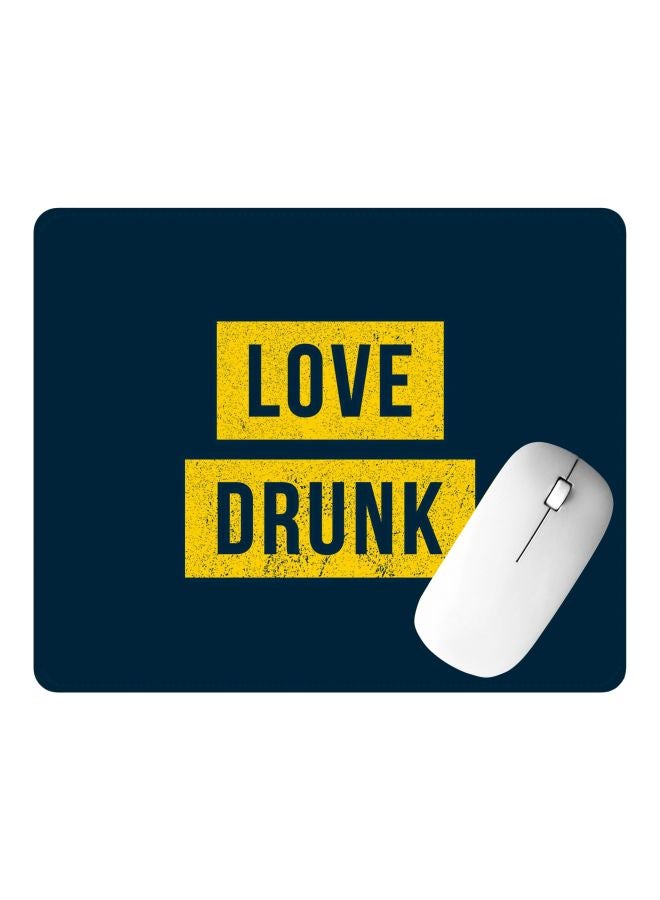 Stylizedd Love Drunk Printed Gaming Mousepad Blue/Yellow - Image 2