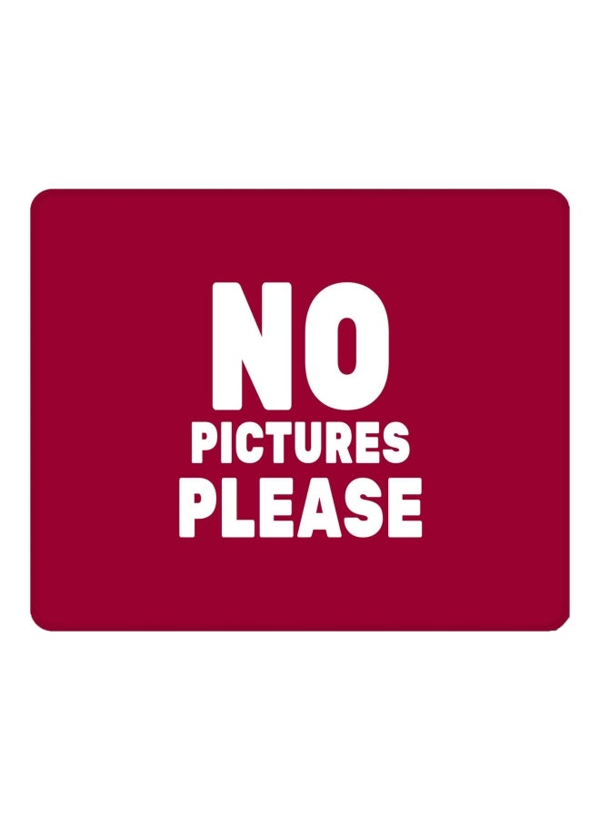 Stylizedd No Pictures Please Printed Gaming Mousepad Pink/White - Image 1