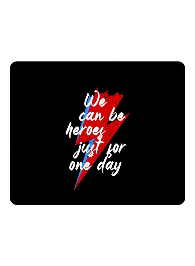 Stylizedd We Can Be Heroes Printed Gaming Mousepad Black/White/Red - Image 1