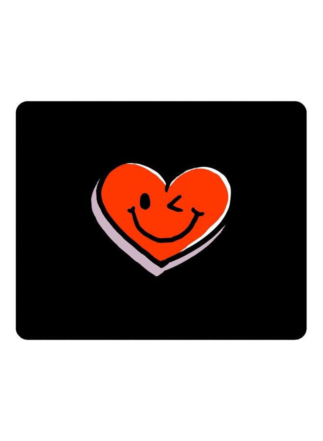 Stylizedd Winking Heart Printed Gaming Mousepad Black/Red/Grey  - Image 1