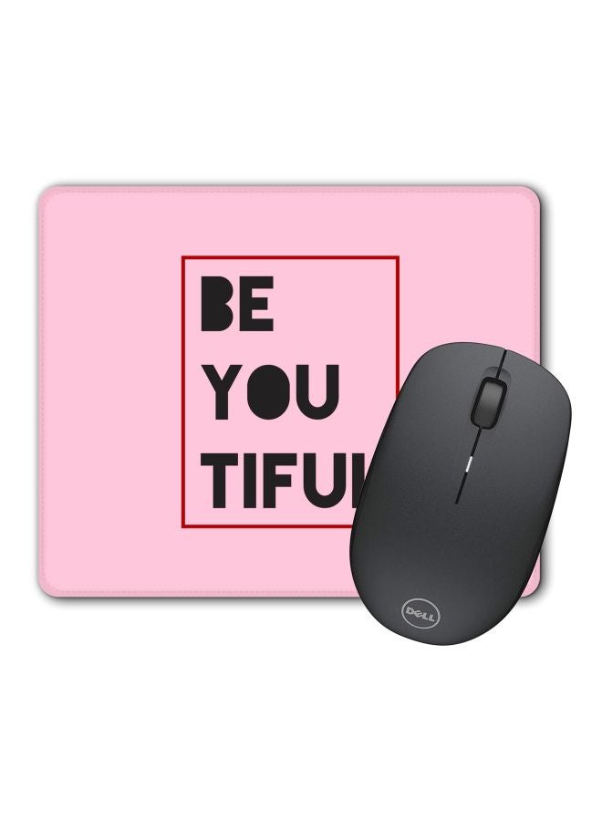 Stylizedd Be You Tiful Printed Gaming Mousepad Pink/Black/Red - Image 2