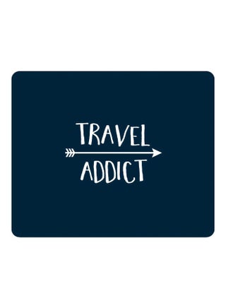 Travel Addict Printed Gaming Mousepad Blue/White - v1600442676/N40574276A_1