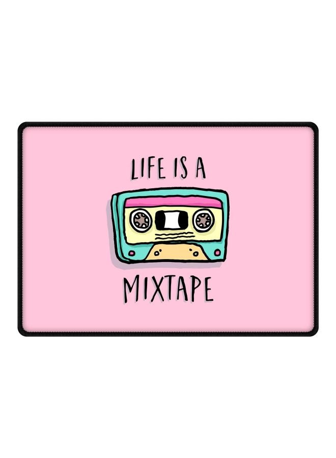 Stylizedd Life Is A Mixtape Printed Gaming Mousepad Pink/Blue/Black - Image 1