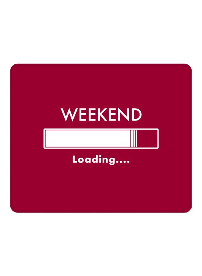 Stylizedd Weekend Loading Printed Gaming Mousepad Pink/White - Image 1