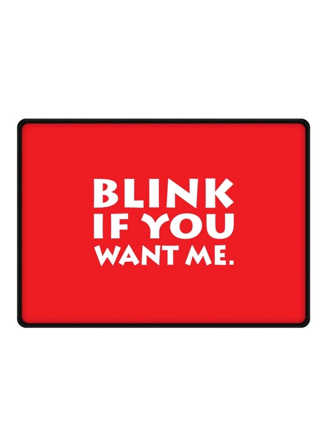 Stylizedd Blink If You Want Me Printed Gaming Mousepad Red/White - Image 1
