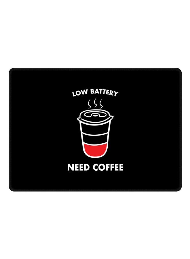 ستايلايزد لوحة ماوس بطبعة عبارة "Low Battery
 Need Coffee" أسود / أبيض / أحمر - Image 1