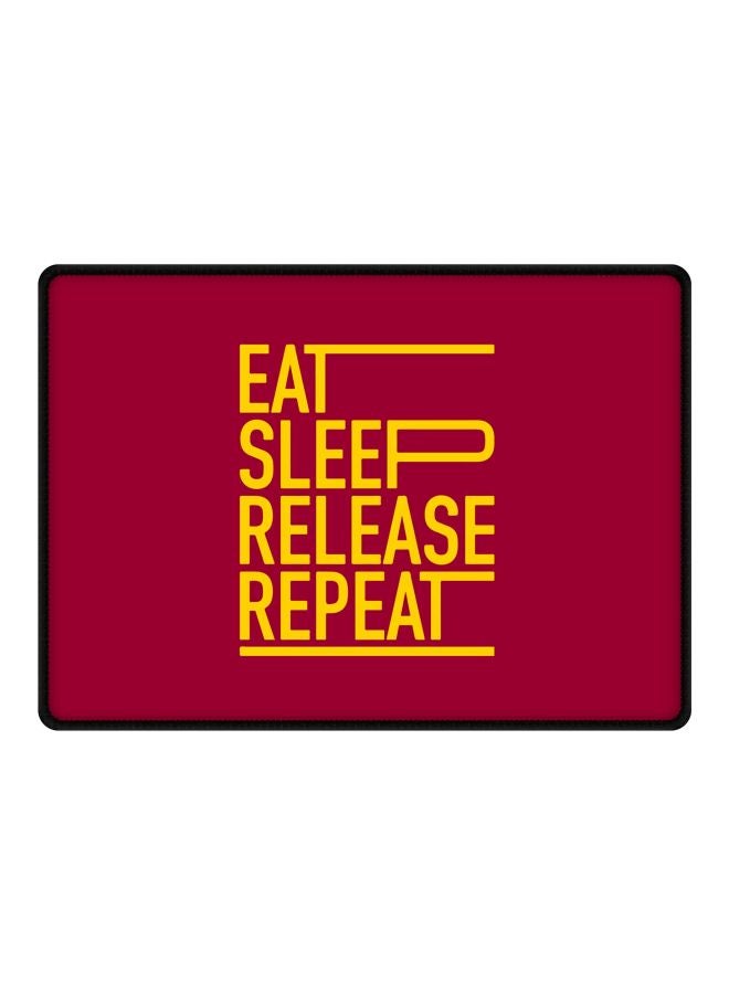 Stylizedd Eat Sleep Release Repeat Printed Gaming Mousepad Red/Black/Yellow  - Image 1