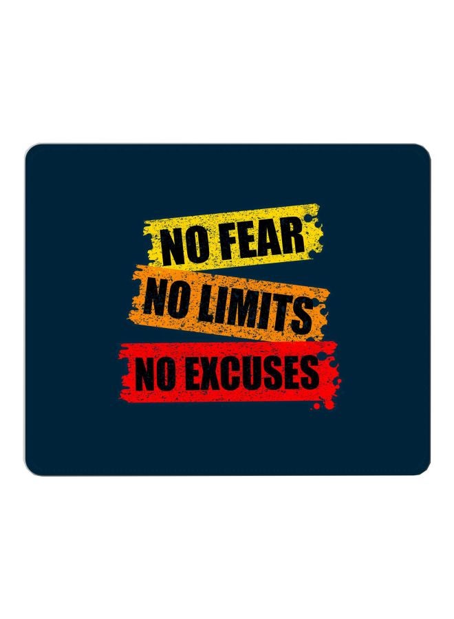 Stylizedd No Fear Limits Excuses Printed Gaming Mousepad Blue/Red/Black - Image 1