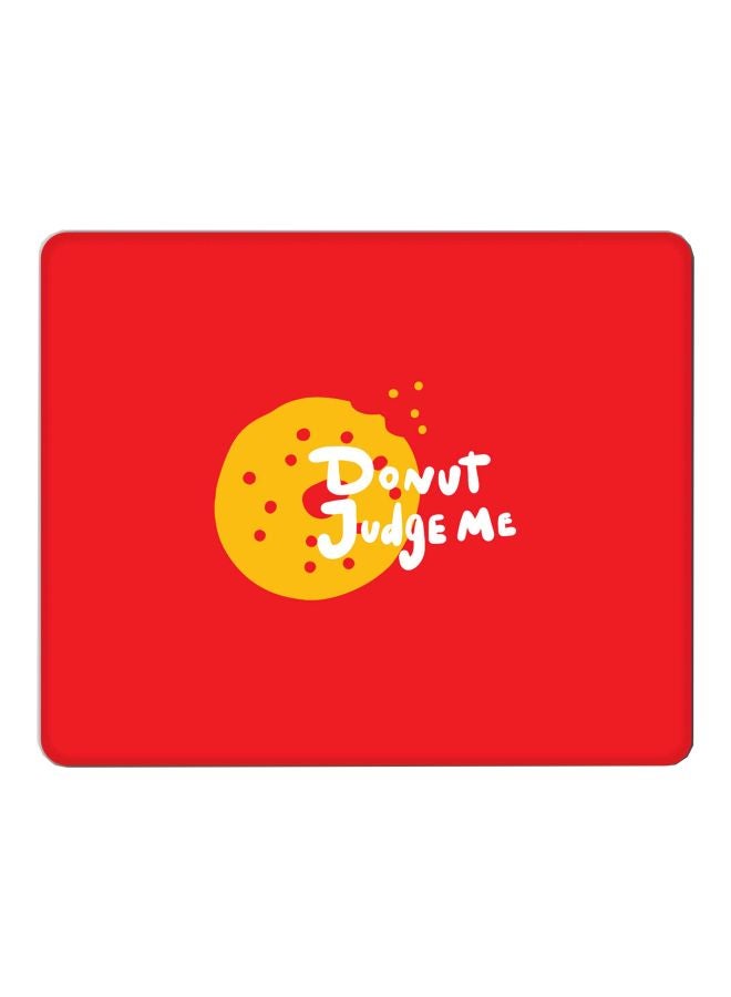 Stylizedd Donut Judge Me Printed Gaming Mousepad Red/Yellow/White - Image 1