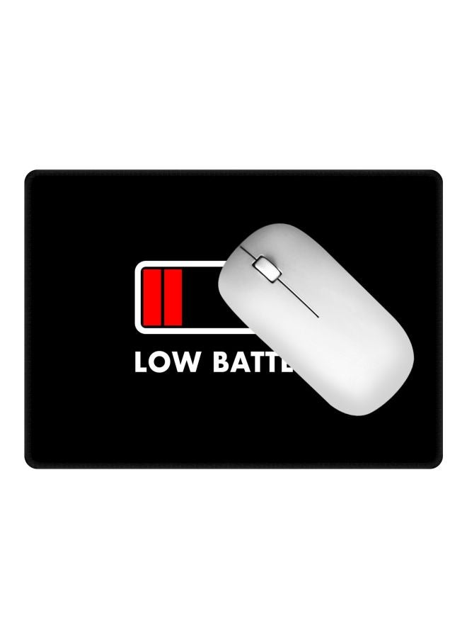 Stylizedd Low Battery Printed Gaming Mousepad Black/Red/White - Image 2
