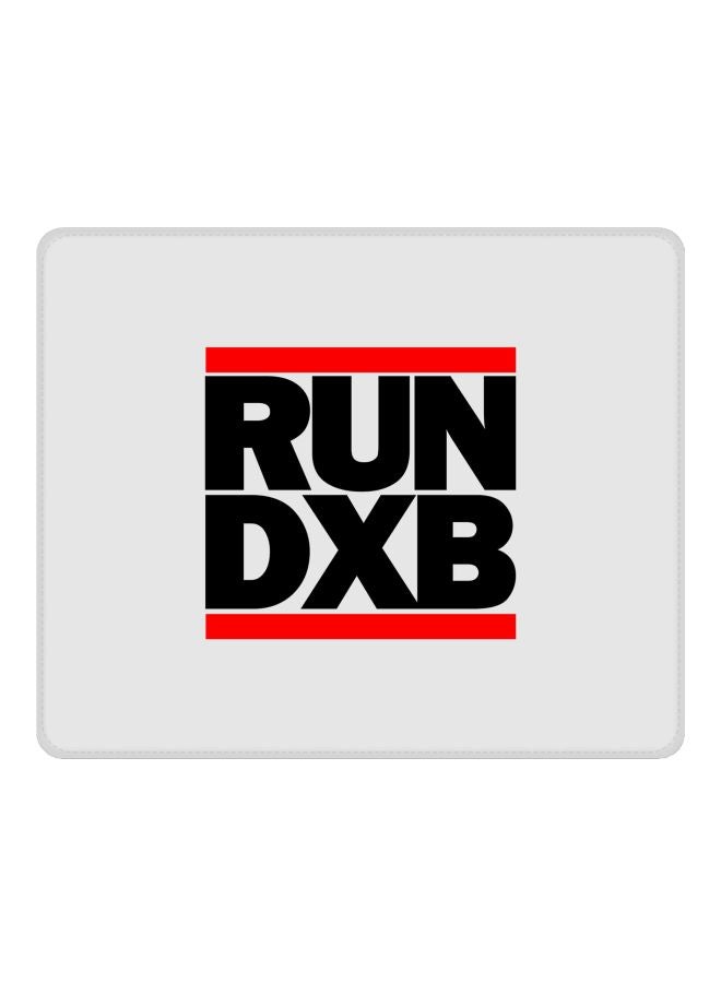 Stylizedd Run DXB Printed Gaming Mousepad White/Black/Red - Image 1