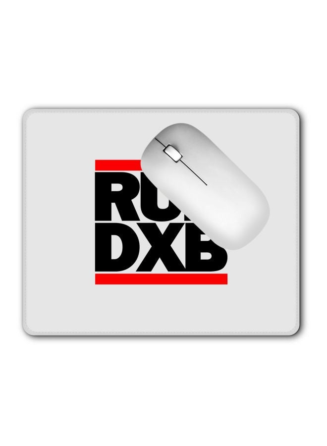 Stylizedd Run DXB Printed Gaming Mousepad White/Black/Red - Image 2