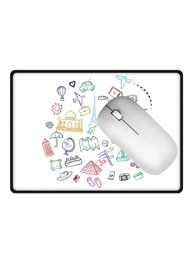 Stylizedd Traveler Printed Gaming Mousepad White/Blue/Green - Image 2