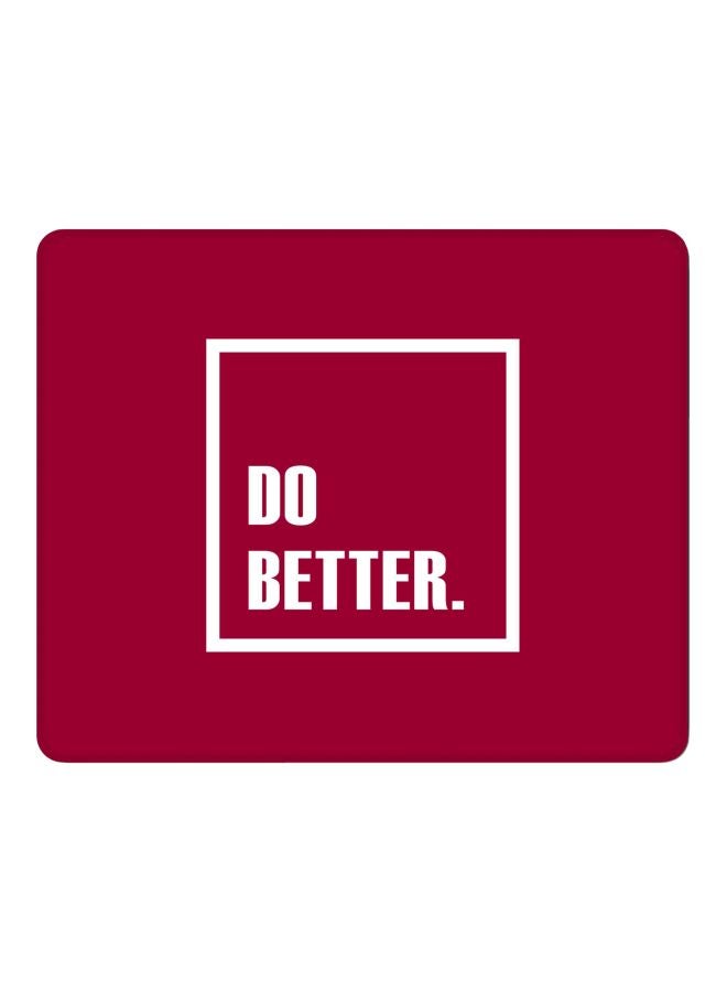 Stylizedd Do Better Printed Gaming Mousepad Red/White - Image 1