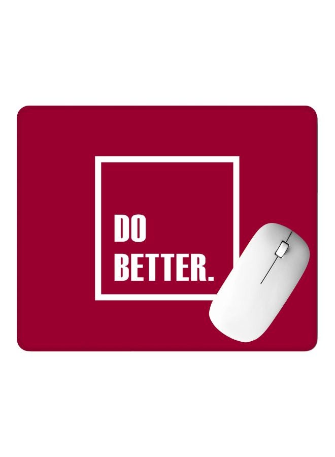 Stylizedd Do Better Printed Gaming Mousepad Red/White - Image 2