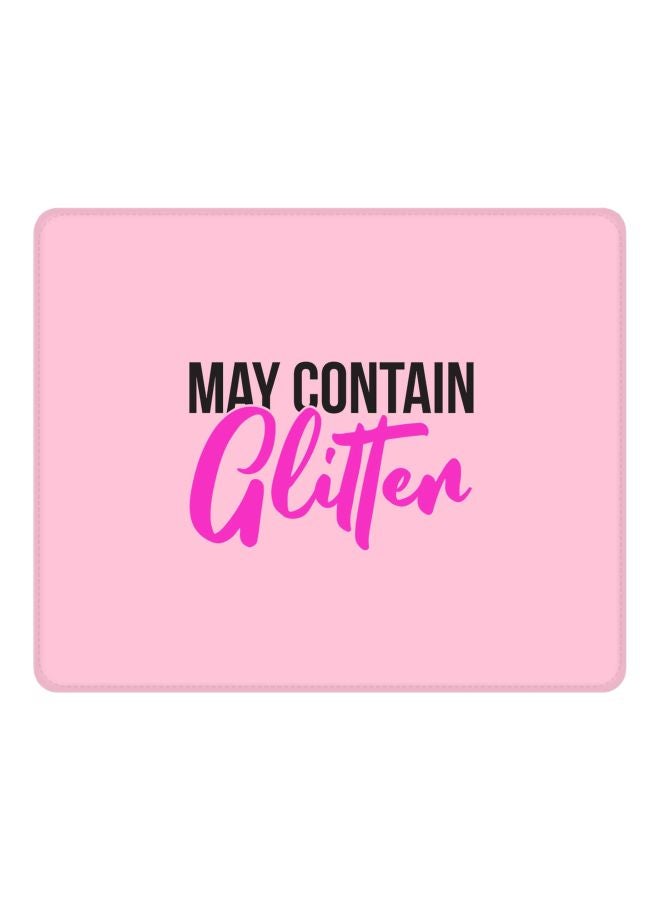 Stylizedd May Contain Glitter Printed Gaming Mousepad Pink/Black  - Image 1