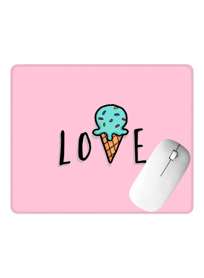 Stylizedd Love Ice Cream Cone Printed Gaming Mousepad Pink/Black/Blue  - Image 2
