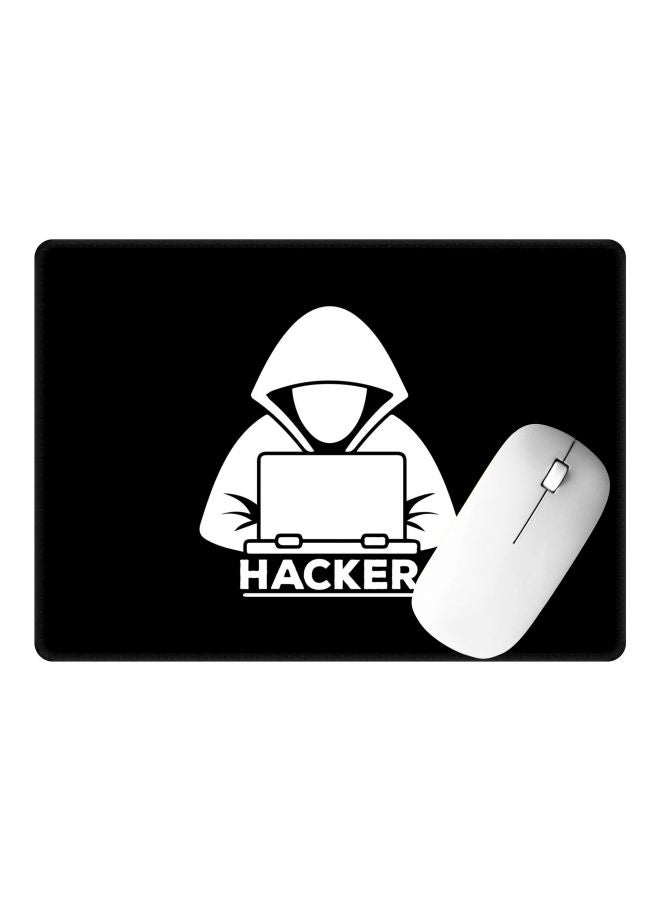 Stylizedd - Hacker Printed Gaming Mousepad Black/White - Image 1