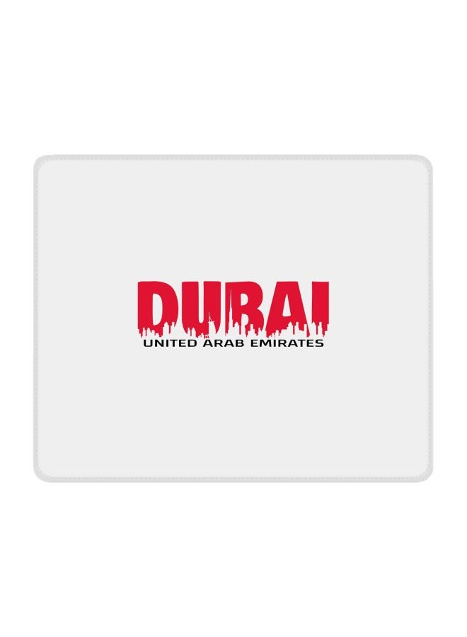 Stylizedd Dubai Horizon Printed Gaming Mousepad White/Red - Image 1