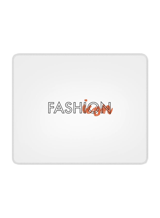 Stylizedd Fashion Icon Printed Gaming Mousepad White/Black/Orange - Image 1