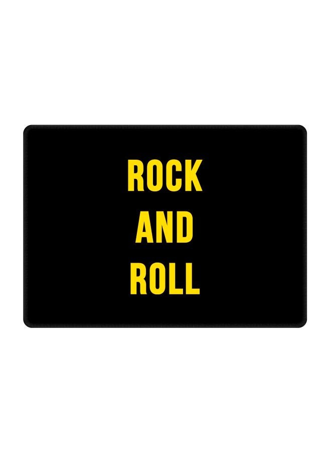 Stylizedd Rock And Roll Printed Gaming Mousepad Black/Yellow - Image 1
