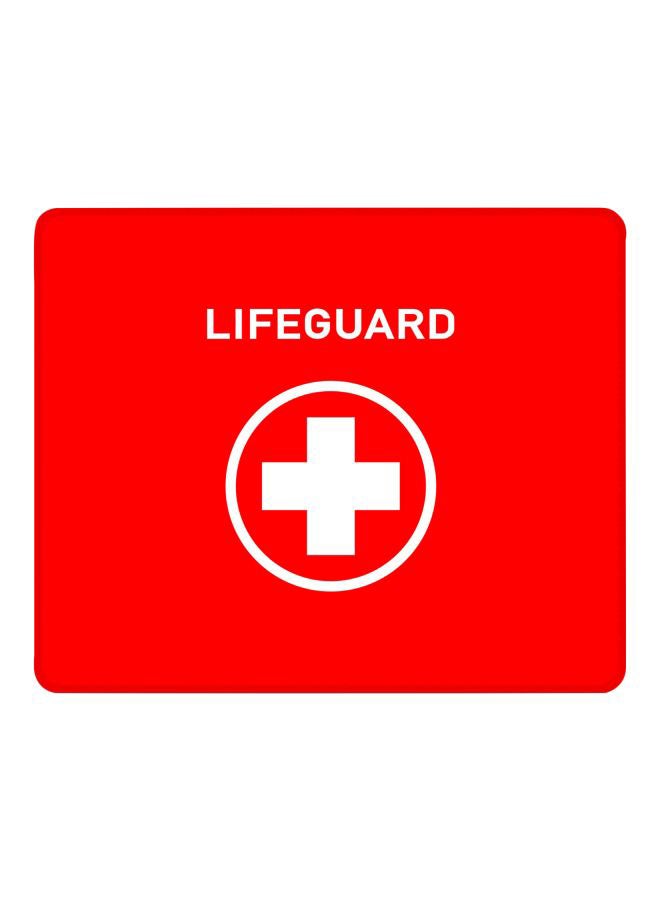 Stylizedd Lifeguard Printed Gaming Mousepad Red/White - Image 1