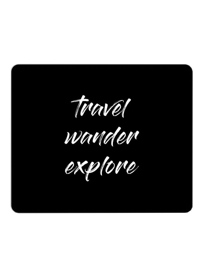 Stylizedd Travel Wander Explore Printed Gaming Mousepad Black/White - Image 1
