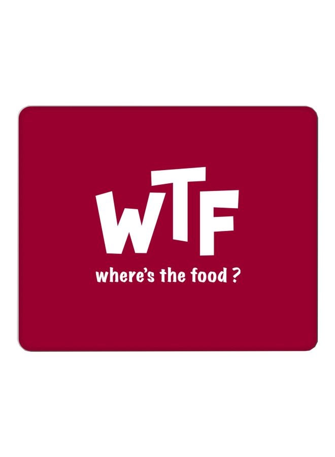 Stylizedd Where's The Food? Printed Gaming Mousepad Red/White - Image 1