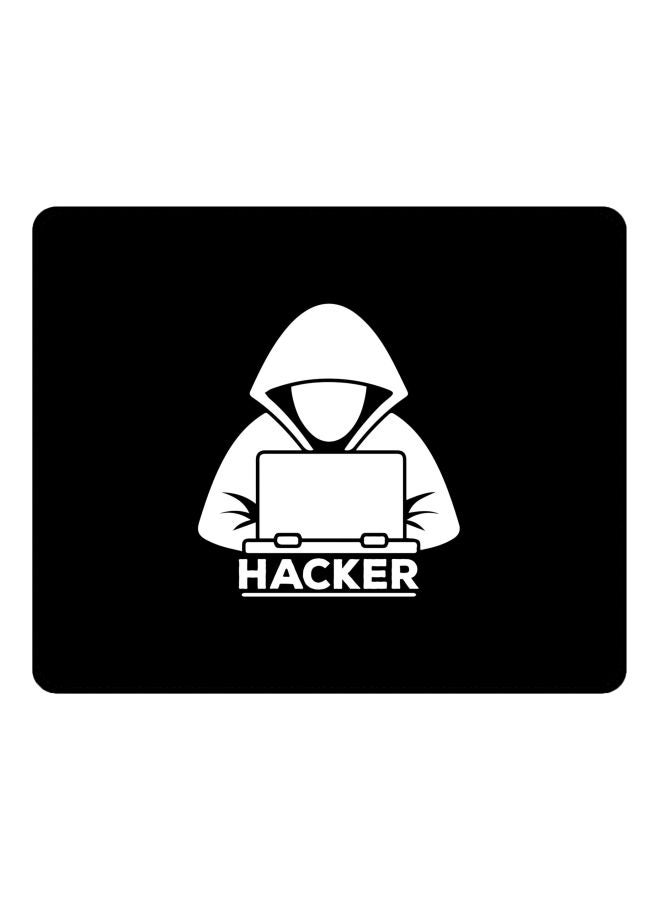 Stylizedd Hacker Printed Gaming Mousepad Black/White - Image 1