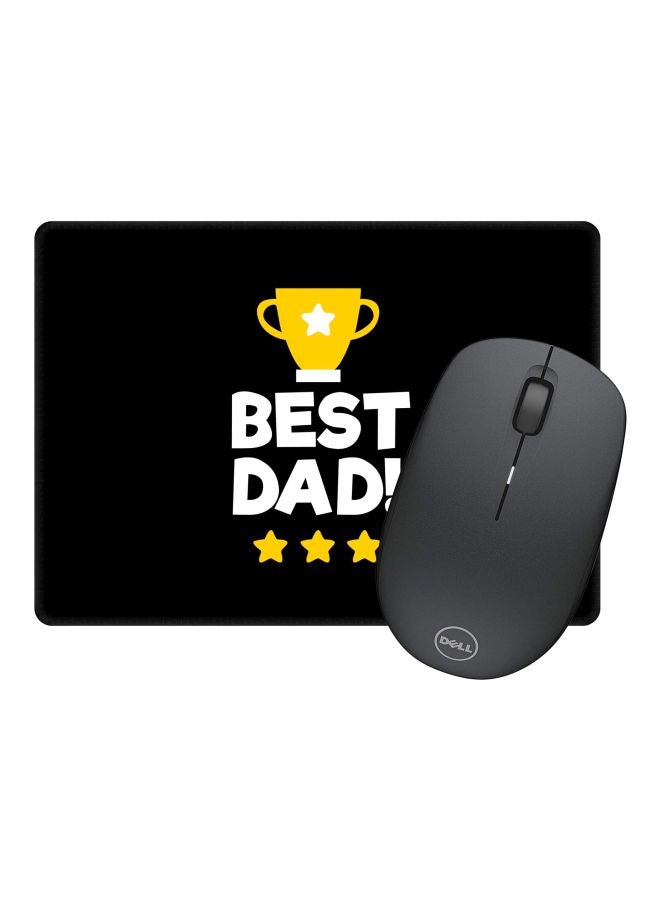 Stylizedd Best Dad Cup Printed Gaming Mousepad Black/White/Yellow  - Image 2