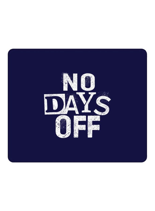 Stylizedd No Days Off Printed Gaming Mousepad Blue/White - Image 1