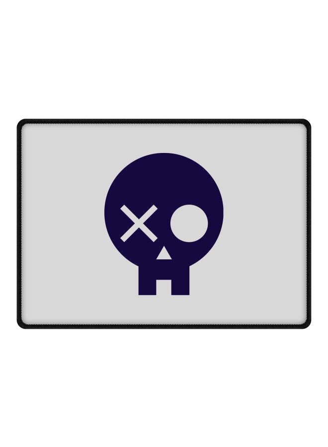 Skull Patch Printed Gaming Mousepad Grey/Blue