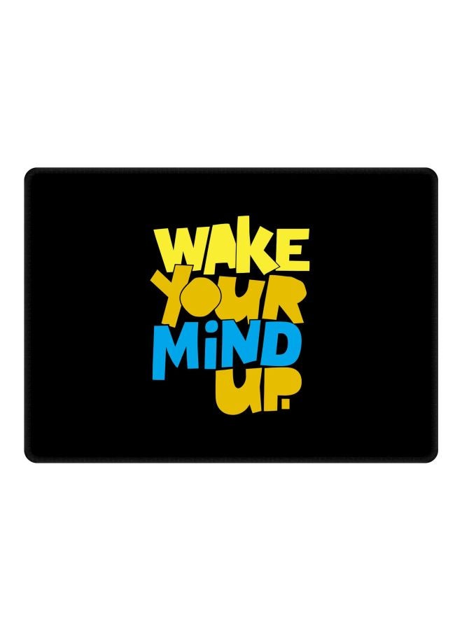 Stylizedd Wake Your Mind Up Printed Gaming Mouse Pad Black/Yellow/Blue - Image 1