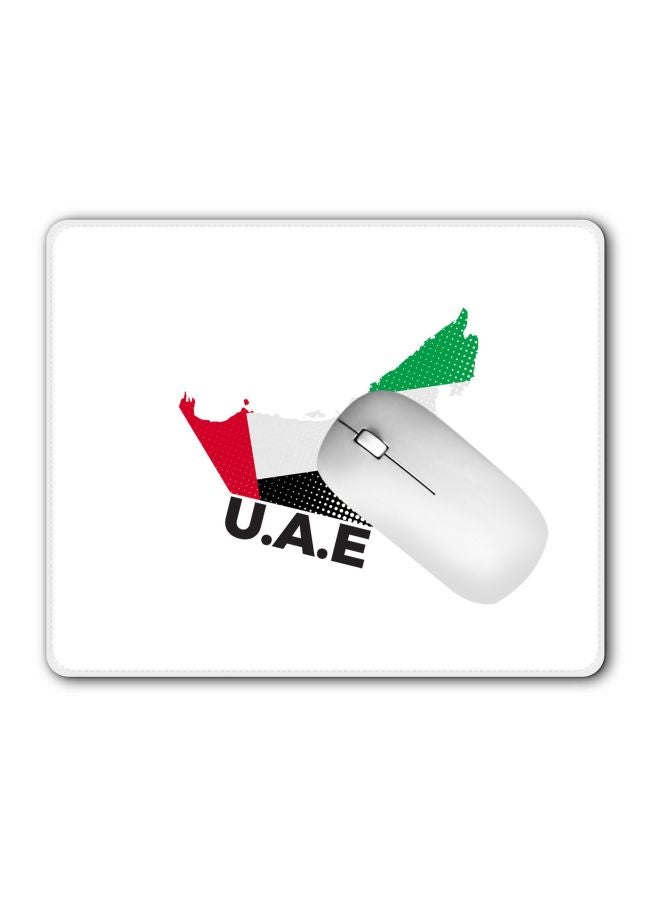 Stylizedd UAE Map Printed Gaming Mousepad White/Green/Red - Image 2