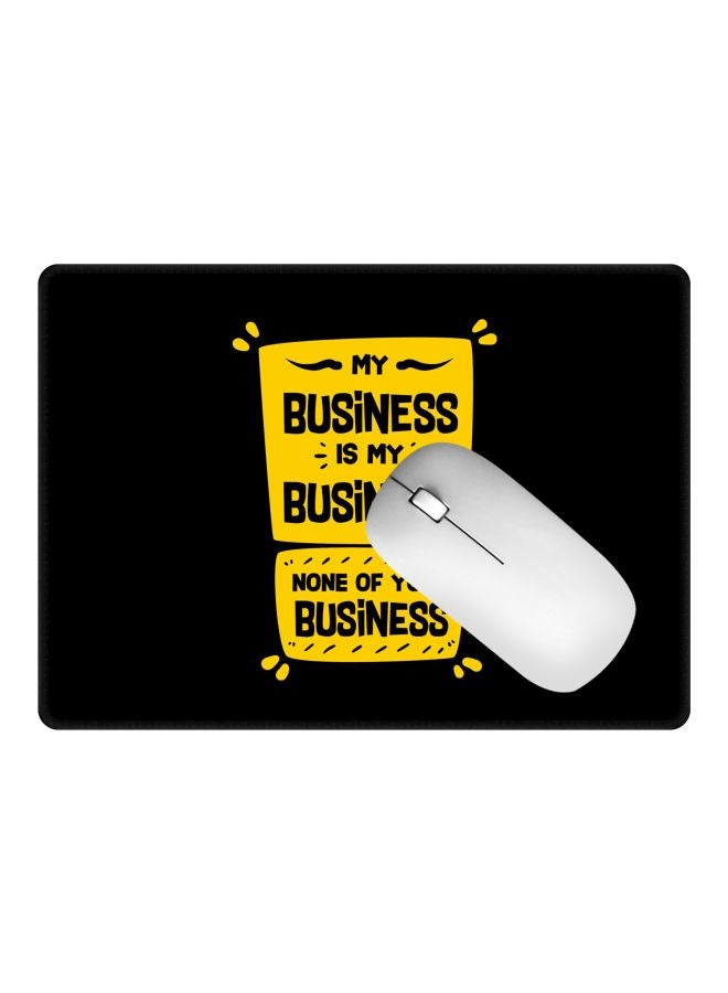 Stylizedd My Business Printed Gaming Mousepad Black/Yellow - Image 2