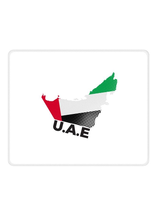Stylizedd UAE Map Printed Gaming Mousepad White/Green/Red - Image 1
