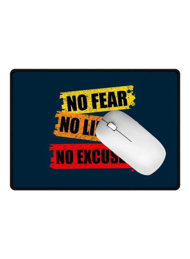 Stylizedd No Fear Limits Excuses Printed Gaming Mousepad Blue/Yellow/Black - Image 2