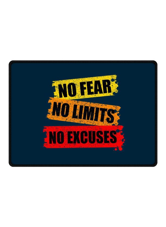 Stylizedd No Fear Limits Excuses Printed Gaming Mousepad Blue/Yellow/Black - Image 1