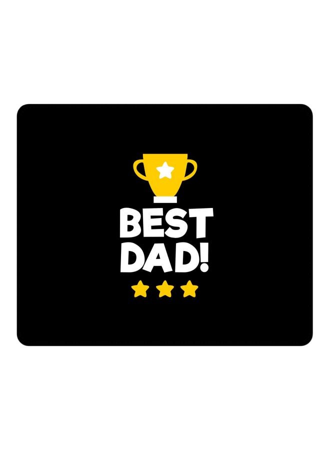 Stylizedd Best Dad Cup Printed Gaming Mousepad Black/Yellow/White  - Image 1