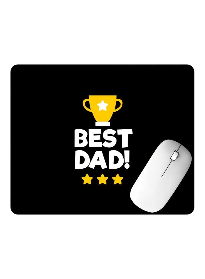 Stylizedd Best Dad Cup Printed Gaming Mousepad Black/Yellow/White  - Image 2