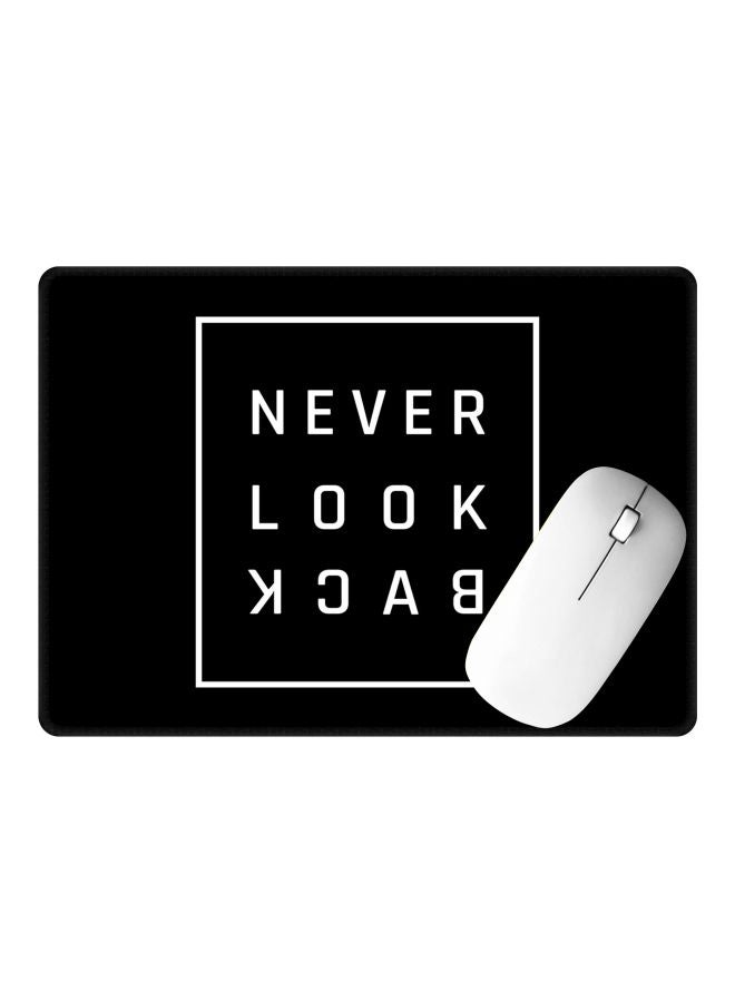 Stylizedd Never Look Back Printed Gaming Mousepad Black/White - Image 2