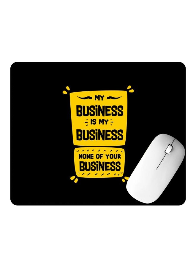 Stylizedd My Business Printed Gaming Mousepad Black/Yellow - Image 2