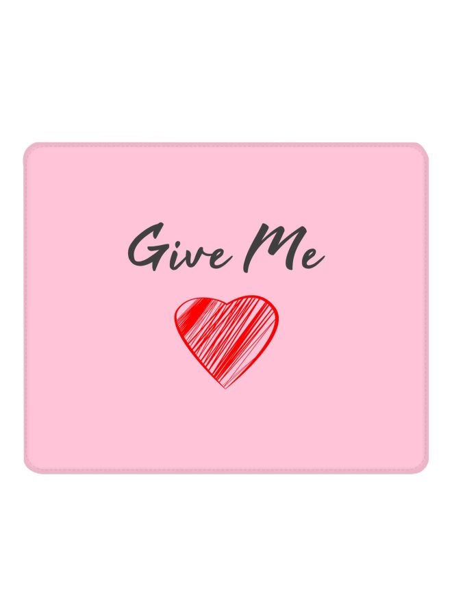 Stylizedd Give Me Love Printed Gaming Mousepad Pink/Black/Red - Image 1