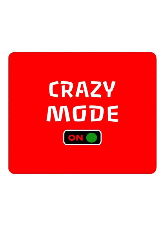 Stylizedd Crazy Mode On Printed Gaming Mousepad Red/White/Black - Image 1