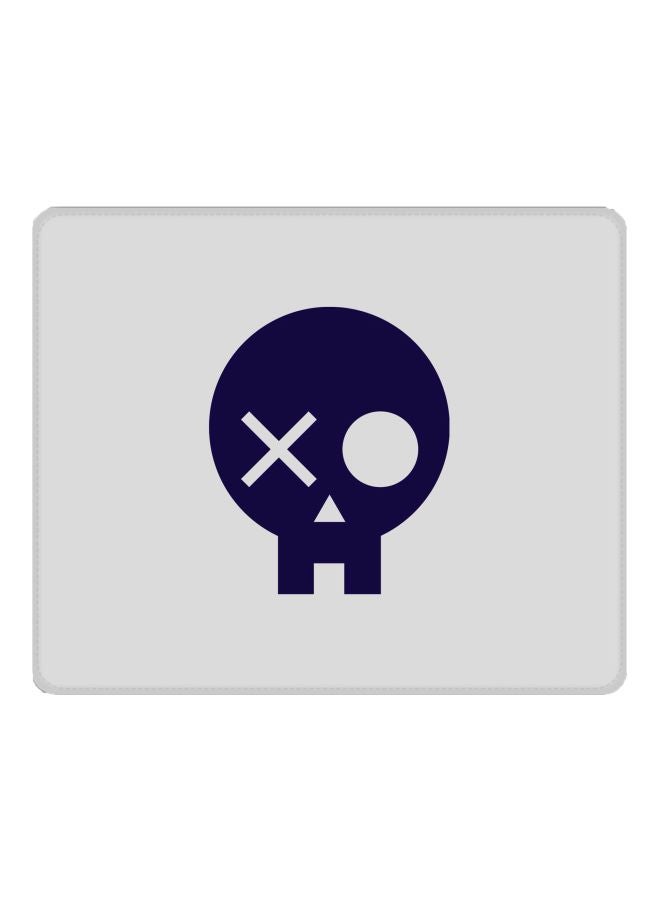 Stylizedd - Skull Patch Printed Gaming Mousepad White/Blue - Image 1