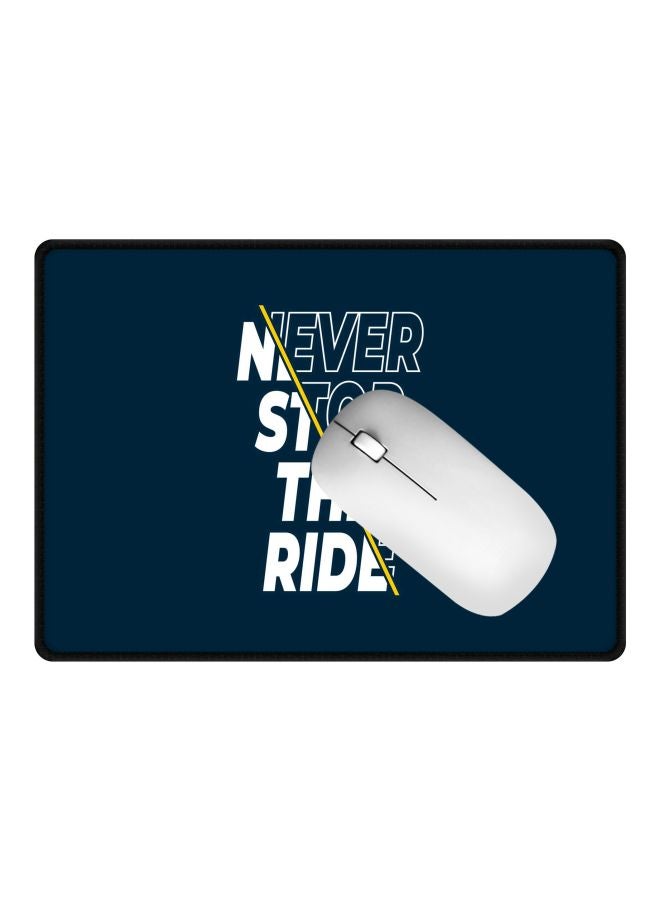 Stylizedd Never Stop The Ride Printed Gaming Mousepad Blue/White/Yellow - Image 2