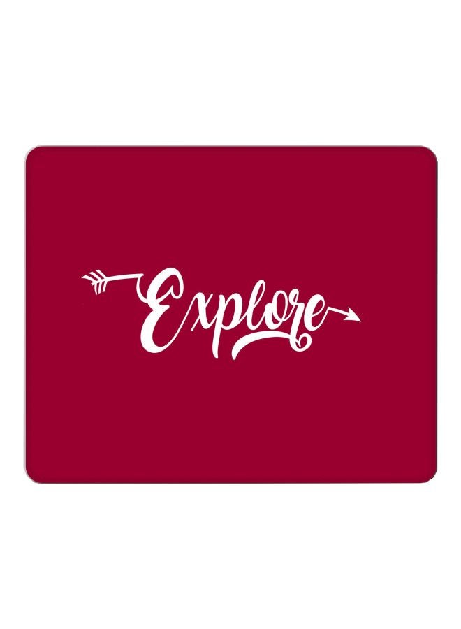 Stylizedd Explore Printed Gaming Mousepad Red/White - Image 1