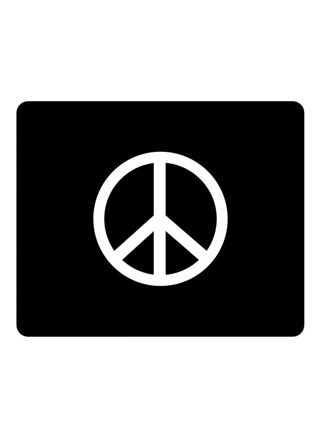 Stylizedd Peace Sign Printed Gaming Mousepad Black/White - Image 1