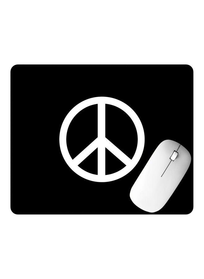 Stylizedd Peace Sign Printed Gaming Mousepad Black/White - Image 2
