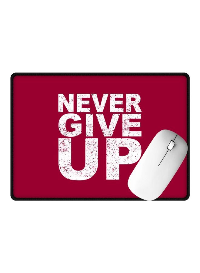 Stylizedd Never Ever Give Up Printed Gaming Mousepad Red/White  - Image 2